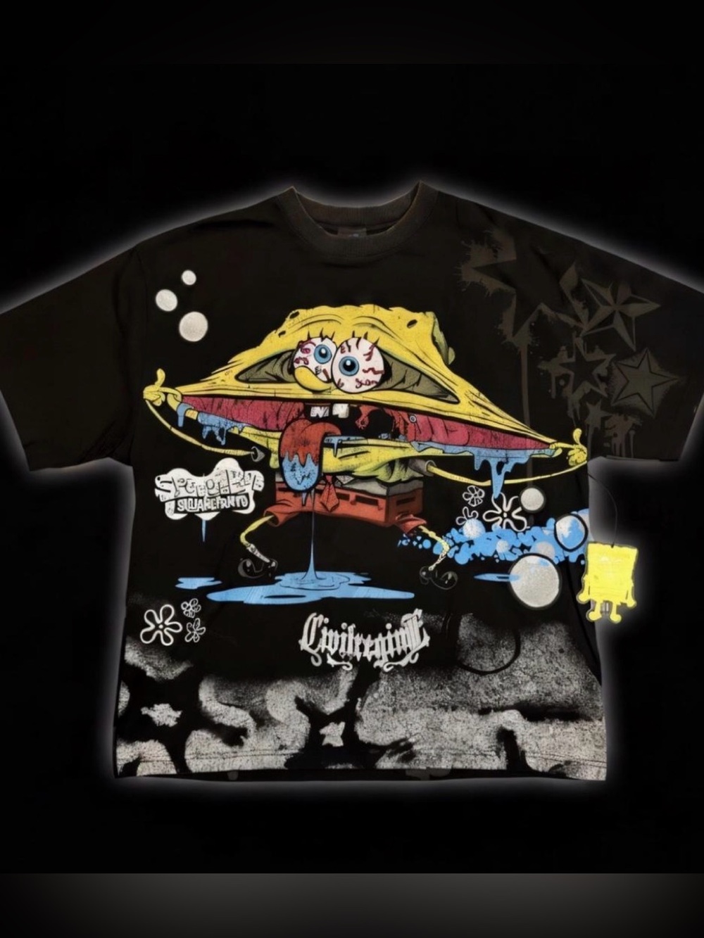 Civil Regime x SpongeBob ‘Side By Side’ Oversized Tee - Size L - NWT